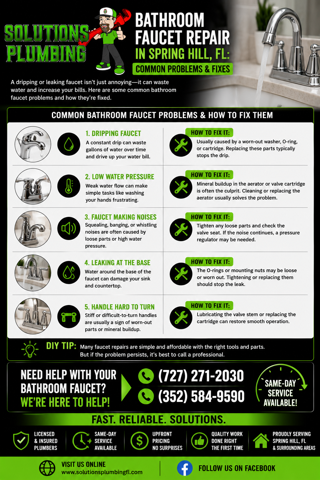 bathroom faucet repair Spring Hill FL