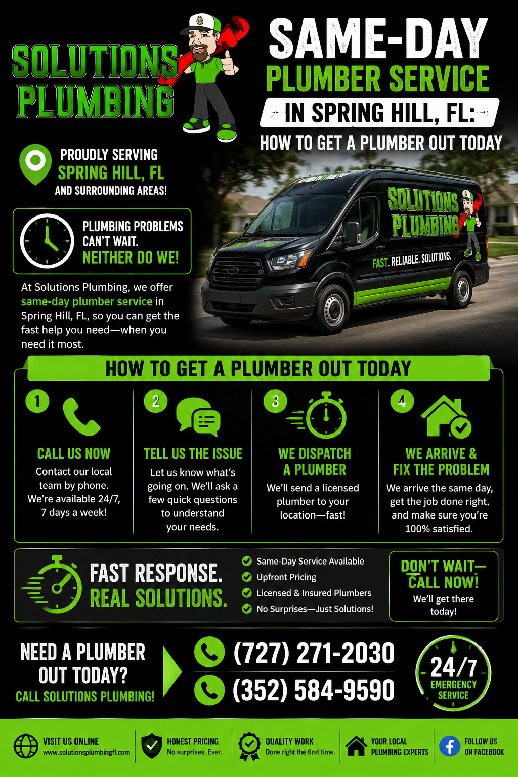 same-day plumber Spring Hill FL